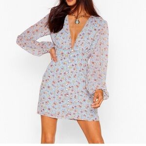 NWT Nasty Gal Floral Sheer Dress Size 0